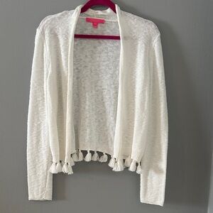 Lilly Pulitzer White Cream Tassel Cardigan